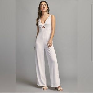 White cross front jumpsuit